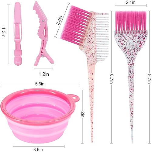 11-Piece Hair Dyeing Package - Skilled Salon Instruments for DIY Mixing, That includes Hair Clips, Mixing Bowl, Dye Brush, and Earmuffs - Supreme for Bleaching and Hair Coloring