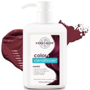 Keracolor Clenditioner MERLOT – Semi-Everlasting Hair Shade Depositing Conditioner, Cruelty-Free, 12 Fl. Oz