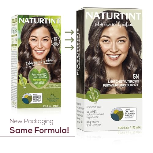 Naturtint 5N Gentle Chestnut Brown Everlasting Hair Dye (Single Pack), Ammonia-Free, Vegan, Cruelty-Free, Supplies As much as 100% Grey Protection, Lengthy-Lasting Outcomes (Packaging Might Differ)