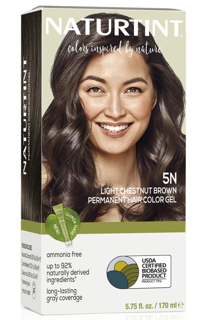 Naturtint 5N Gentle Chestnut Brown Everlasting Hair Dye (Single Pack), Ammonia-Free, Vegan, Cruelty-Free, Supplies As much as 100% Grey Protection, Lengthy-Lasting Outcomes (Packaging Might Differ)