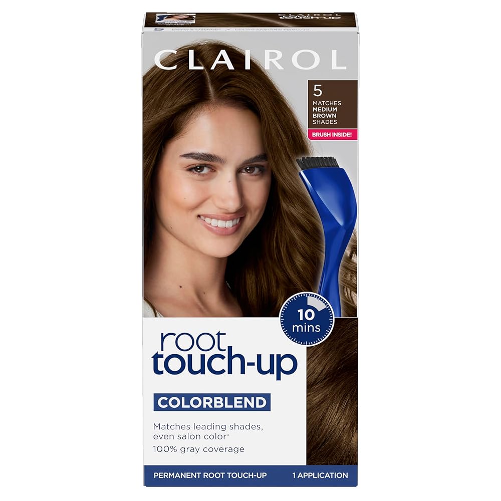 Good’n Straightforward Clairol Root Contact-Up Everlasting Hair Dye, 5 Medium Brown Shade, Single Pack