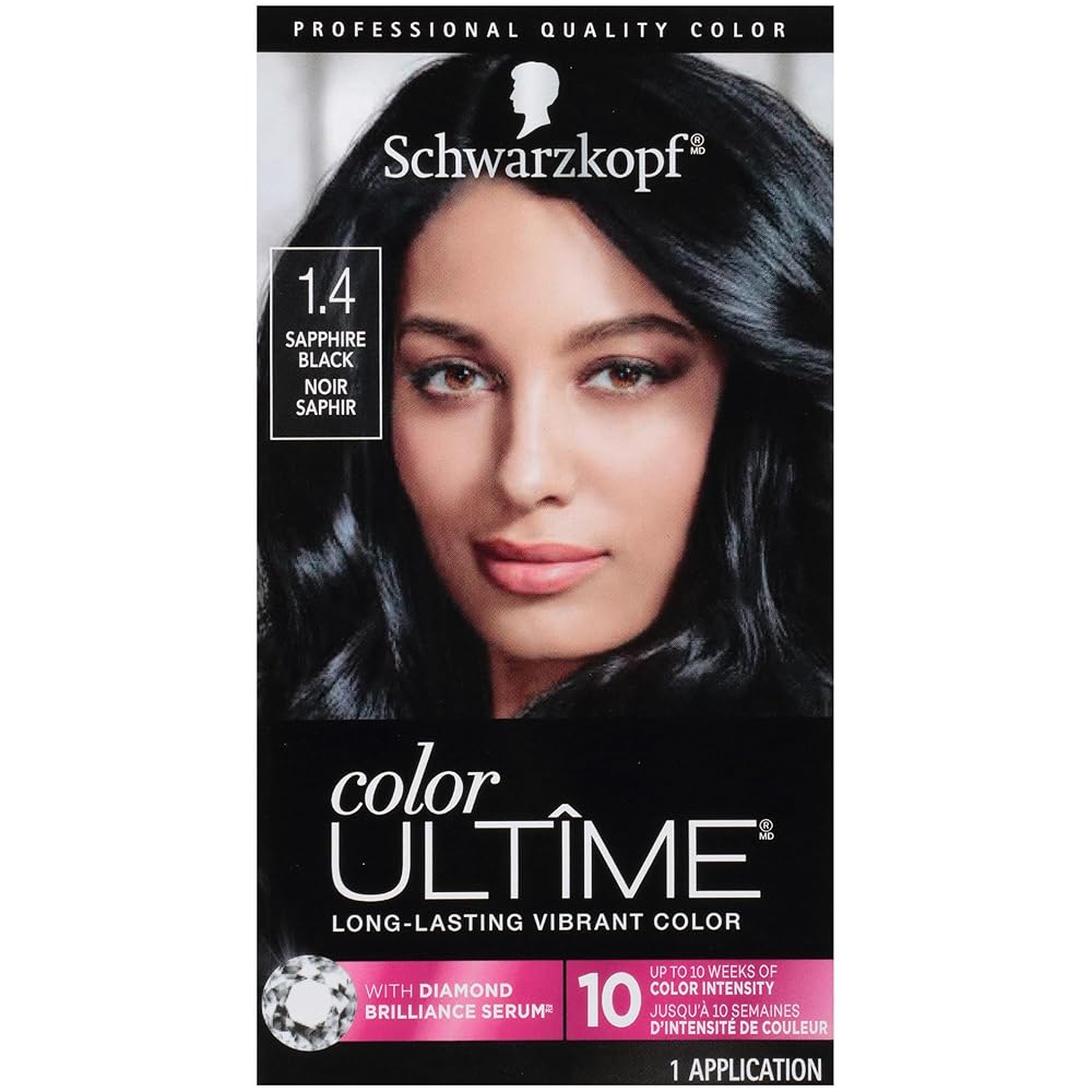 Schwarzkopf Shade Ultime Everlasting Hair Dye, 1.4 Sapphire Black – 1 Utility for Intense Shade and Lengthy-Lasting Shine as much as 10 Weeks